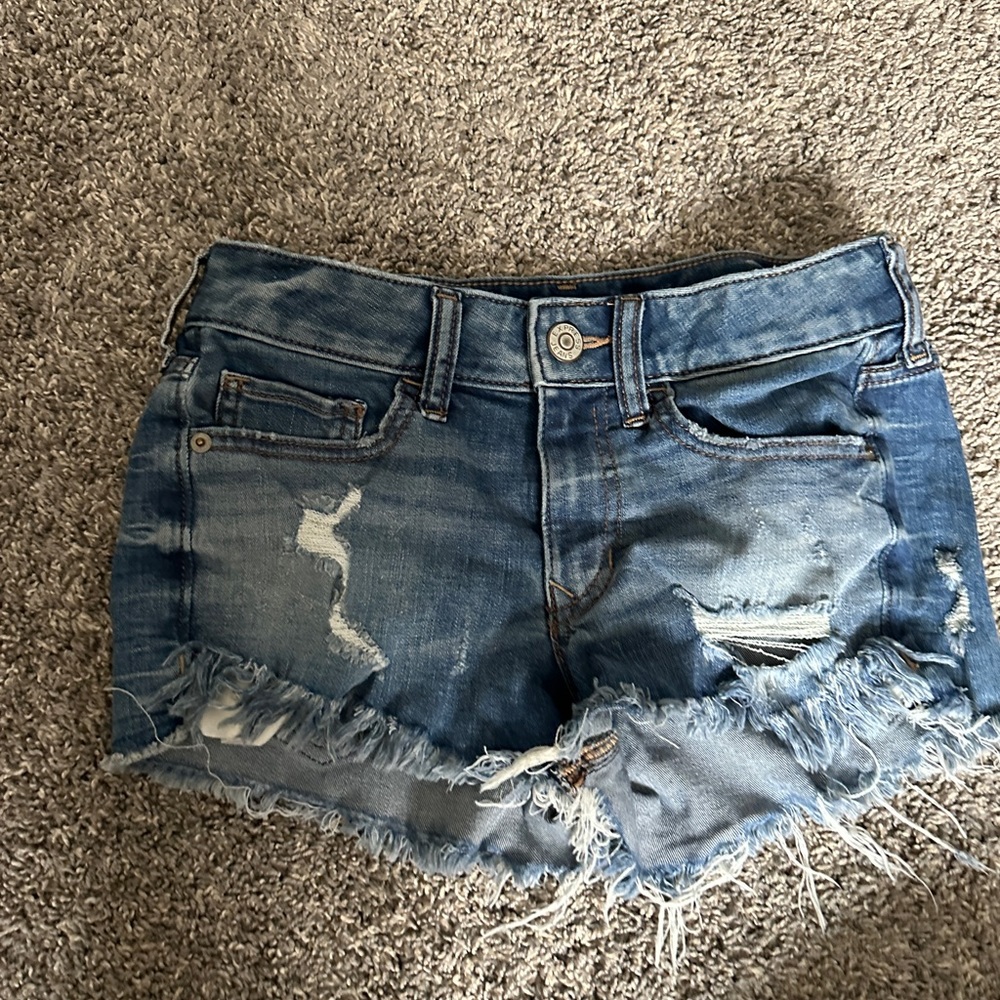 Express Medium Wash Jean Shorts